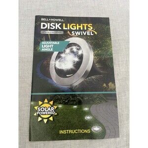 Bell + Howell Portable Solar LED Disk Lights 10 pack w/Stakes NEW IN BOX